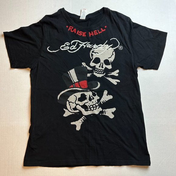 Ed Hardy Women’s Born to Raise Hell Shirt Size XXL EUC - Picture 1 of 4